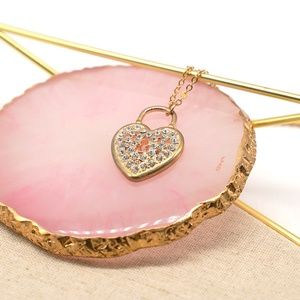 Love Lock Pendant Gold Plated Necklace